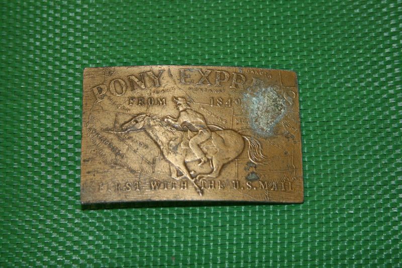 1970s Pony Express U.S. Mail Cowboy Vintage Belt Buckle  