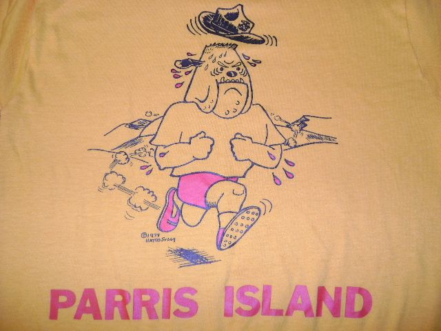 vintage PARRIS ISLAND MARINES TRAIN 1977 SOFT t shirt S  