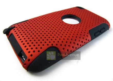 RED Mesh Hard Soft Hybrid Combo Case Cover Apple iPod Touch 4 4th 