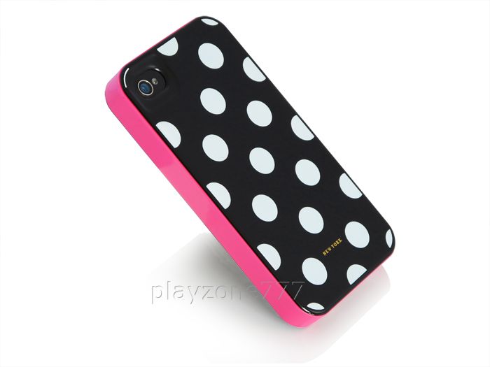 New White Pink Polka Dots 3in1 Case Cover for Apple iPhone 4 4s Screen 