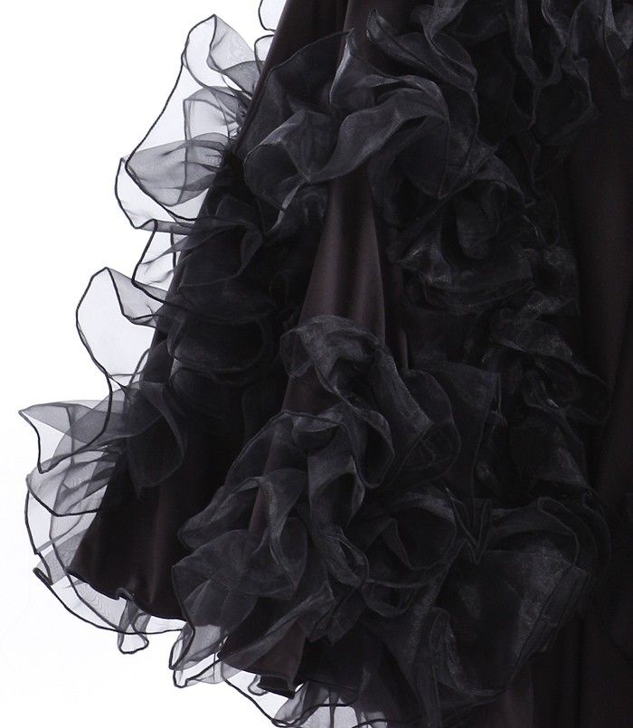 NEW Latin Ballroom Dance dress Flamenco skirt #HB108 Black  