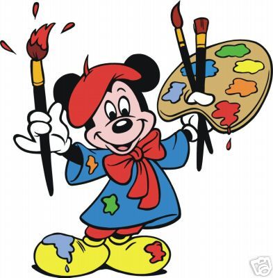 Mickey Mouse the Painter #45 8x10 Iron on Transfer  