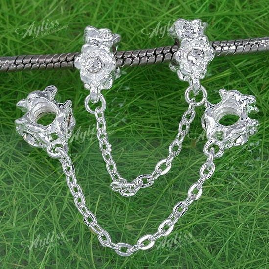 20 Pcs Wholesale Safety Chain Beads Fit Charm Bracelet  