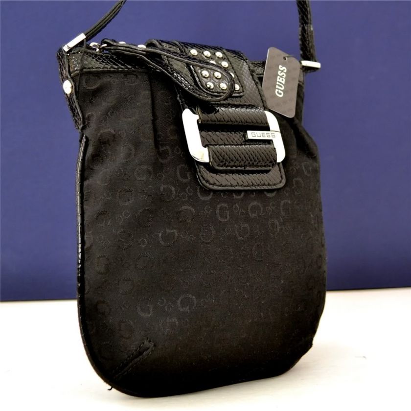 Guess Black Tough Logo Small CrossBody Shoulder Bag 758193855302 