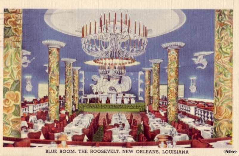 NEW ORLEANS, LA THE ROOSEVELT HOTEL THE BLUE ROOM 1957  