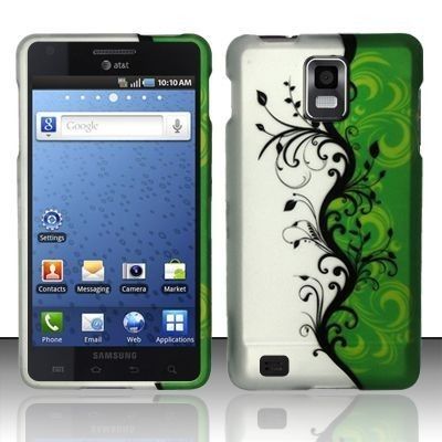 Green Black Vines Rubberized Hard Case Snap On Phone Cover for Samsung 