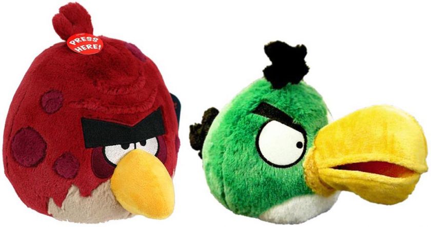 Angry Birds 8 Plush Toucan & Big Brother With Sound Set Of 2 *New 