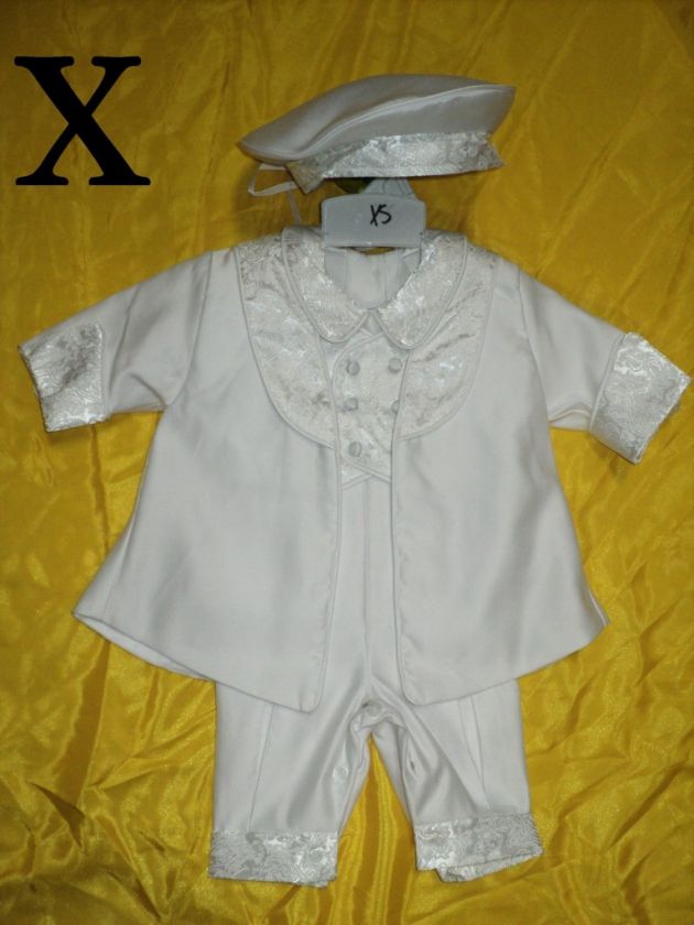 Baby Boy Christening Baptism white Suit Outfit/Xa/Sz 3M,6M,12M,18M,24M 