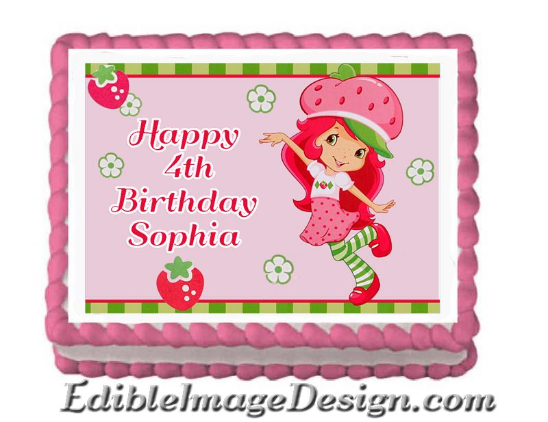   SHORTCAKE Edible Birthday Party Cake Image Cupcake Topper Favors